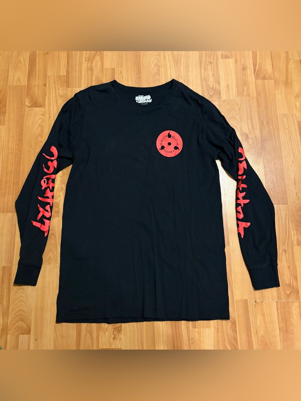 🔥Naruto Shippuden Men’s Black Long Sleeve Graphic Print,Sz. Lg